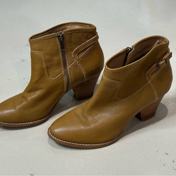 Splendid Tan Ankle Booties Western Style Zipper Closure leather Women’s Size 8 - Picture 3 of 9